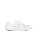 Sneakers bianchi perforati in pelle naturale