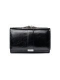 Elegante portafoglio nero in ecopelle