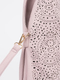 Borsa a spalla rosa perforata