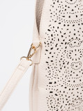 Borsa a spalla perforata beige chiaro