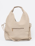 Borsa a spalla beige traforata