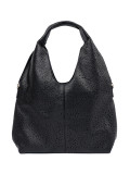 Borsa nera perforata a spalla