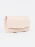 Clutch beige chiaro con catena