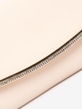 Clutch beige chiaro con catena