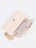 Clutch beige chiaro con catena