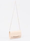 Clutch beige chiaro con catena