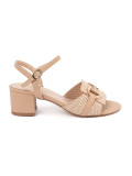 Sandali beige da donna con tacco medio