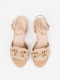 Sandali beige da donna con tacco medio