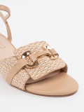 Sandali beige da donna con tacco medio