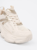 Sneakers Beige Chiaro con Suola Spessa