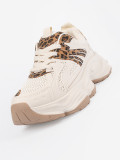 Sneakers con suola spessa in stampa leopardata