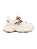 Sneakers con suola spessa in stampa leopardata
