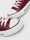 Sneakers bordeaux da donna su piattaforma