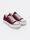 Sneakers bordeaux da donna su piattaforma