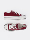 Sneakers bordeaux da donna su piattaforma