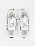 Sneakers bianche-verdi con inserti decorativi