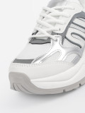 Sneakers bianche con dettagli argentati