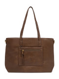 Borsa marrone con dettagli dorati