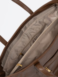 Borsa marrone con dettagli dorati