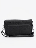 Elegante borsa nera con chiusura decorativa
