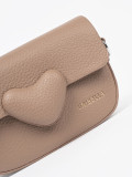 Borsa beige a forma di cuore