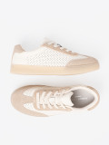 Sneakers perforati beige chiaro