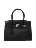 Borsa nera con fibbia decorativa dorata