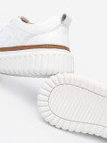 Sneakers bianche in pelle su piattaforma Sergio Leone
