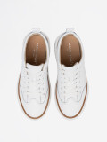 Sneakers bianche in pelle su piattaforma Sergio Leone