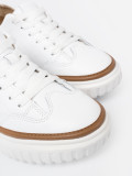Sneakers bianche in pelle su piattaforma Sergio Leone