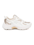 Sneakers bianchi con dettagli beige-oro