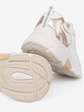 Sneakers bianchi con dettagli beige-oro