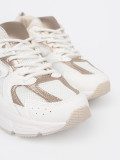 Sneakers bianchi con dettagli beige-oro