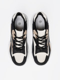 Sneakers nere e beige da donna con suola spessa