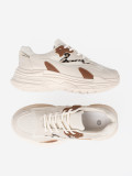 Sneakers beige da donna con suola spessa