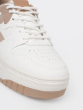 Sneakers bianchi-beige su piattaforma