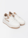 Sneakers bianchi-beige su piattaforma