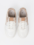 Sneakers bianchi-beige su piattaforma