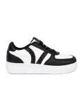 Sneakers stilosi bianchi e neri con dettagli brillanti