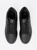 Sneakers nere con finitura opaca
