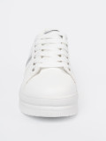 Sneakers bianchi con accento metallico argento