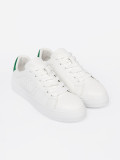 Sneakers bianchi classici con accento verde