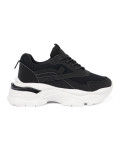Sneakers nere sportive con suola bianca spessa