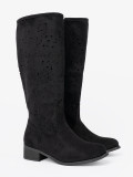 Stivali neri in suede sopra il ginocchio