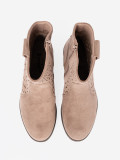 Beige Čizme u Cowboy Stilu s Izrezima