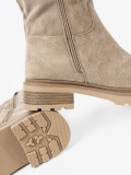 Stivaletti beige con suola spessa
