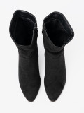 Stivaletti neri in suede con elegante arricciatura