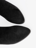 Stivaletti neri in suede con elegante arricciatura