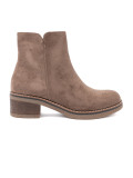 Stivaletti classici beige scuro con tacco stabile