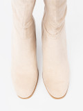 Stivaletti beige chiaro con gambale arricciato